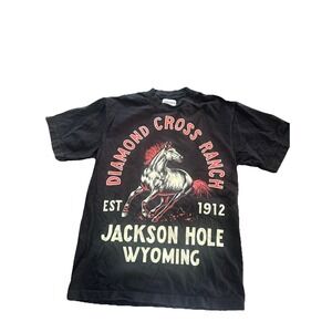 Diamond cross ranch Horse Face Tee Jackson hole Wyoming 1912 Size Small